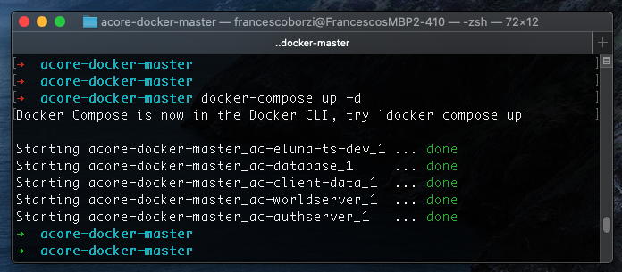 ChromieCraft AzerothCore docker-compose up on macOS